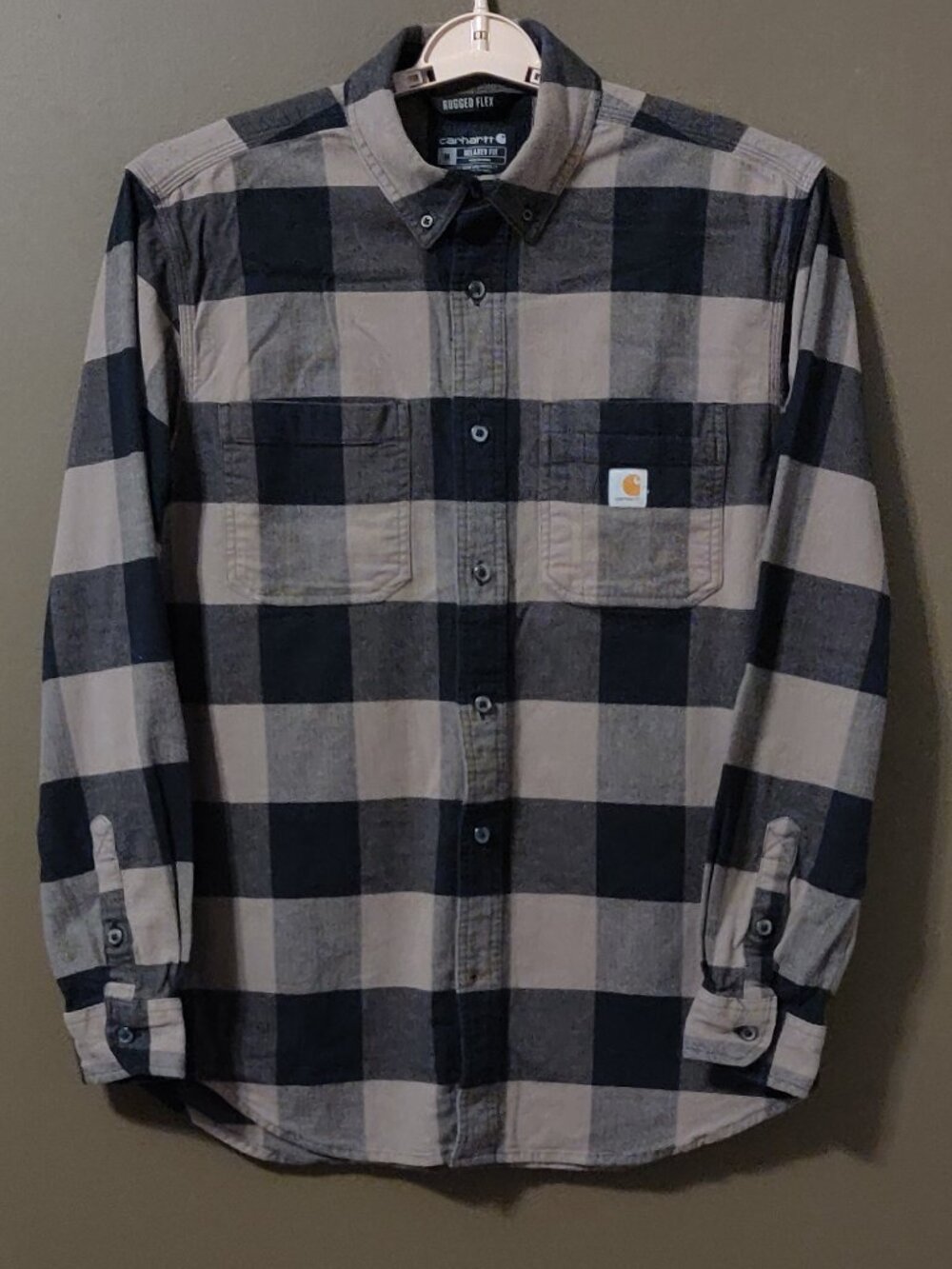 Carhartt Rugged Flex Midweight Flannel Buffalo Plaid L/S Shirt SIZE MEDIUM